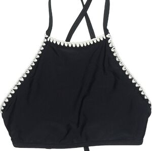 ✨[AERIE] High Neck Cross Back Black Swim Top